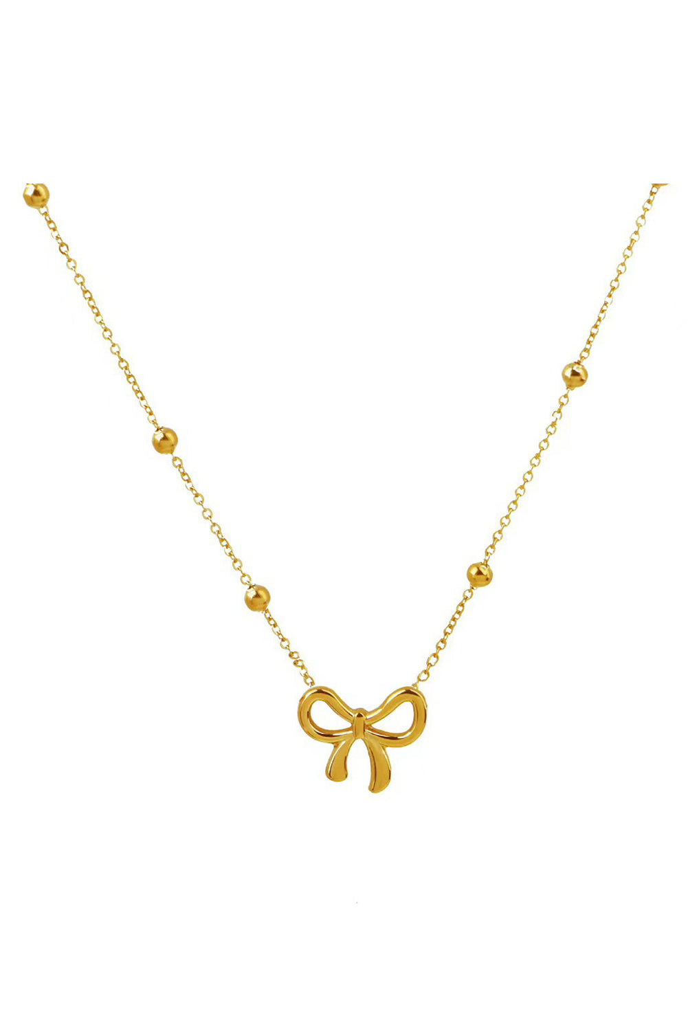 Gold Bowknot Pendant Choker Necklace