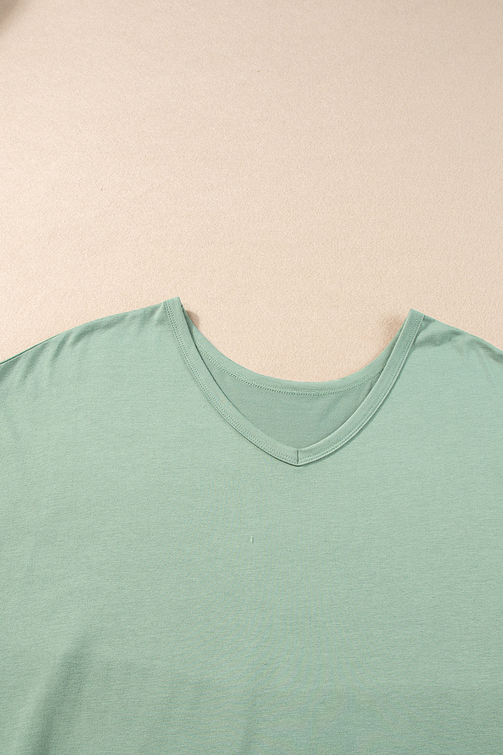 Grass Green V Neck Hidden Pocket Splits Maxi T-shirt Dress